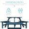 Best Choice Products 6-Person Circular Outdoor Wooden Picnic Table w/ 3 Built-In Benches, Umbrella Hole